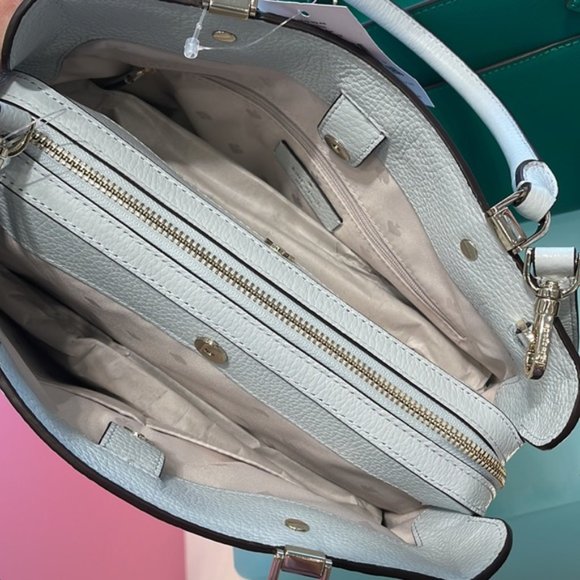 Kate Spade Leila Medium Triple Compartment Satchel Hazy Morning Color - Picture 9 of 16